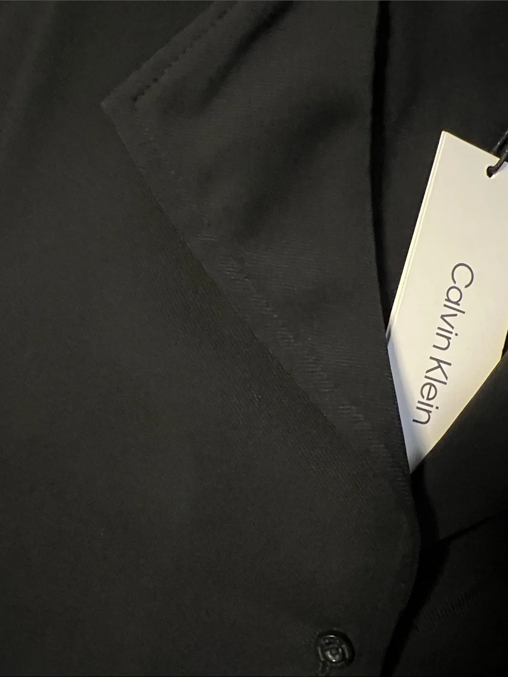Calvin Klein Black Cropped Button-Front Top - Picture 12 of 12
